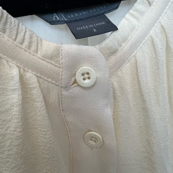 ARMANI EXCHANGE AX Women’s 100% Silk Ivory Ruffled Dress - Size 2 - Picture 7 of 8